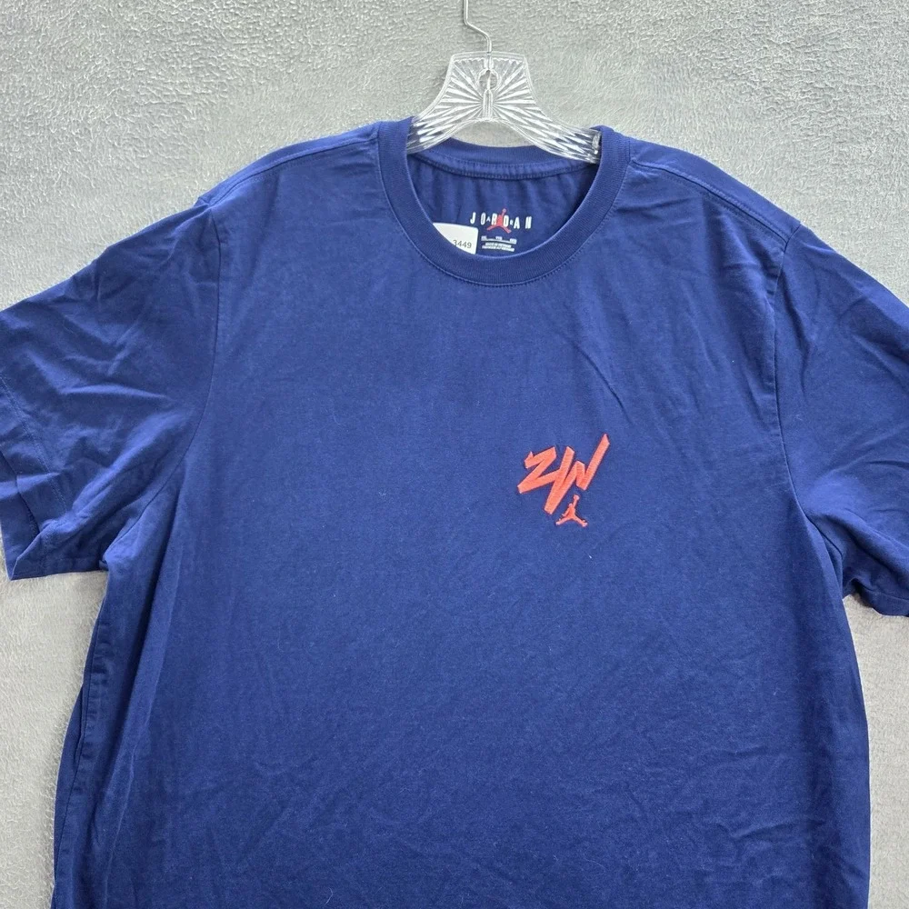 Air Jordan‎ Men Shirt 2XL Blue ZW Embroidery Logo Zion Williamson